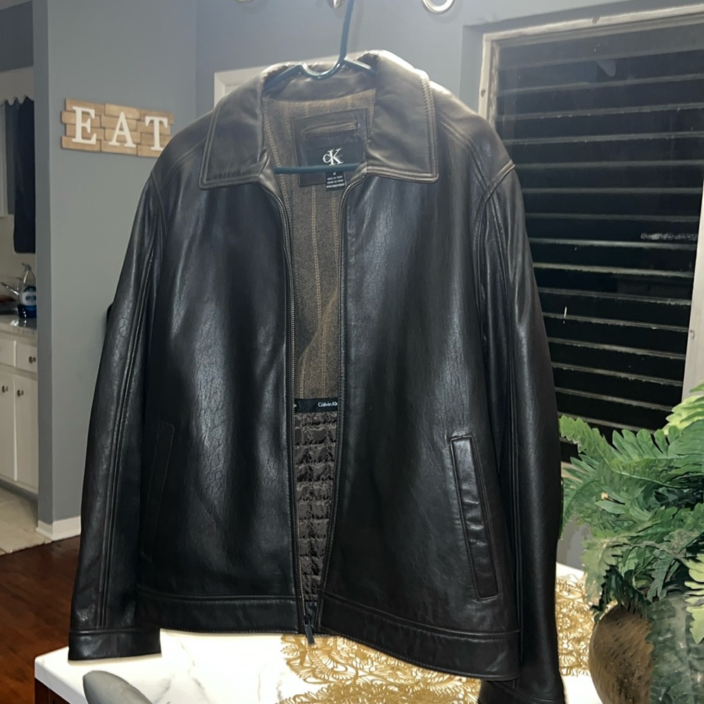 Dark brown leather jacket!